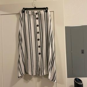 Striped MIDI Skirt